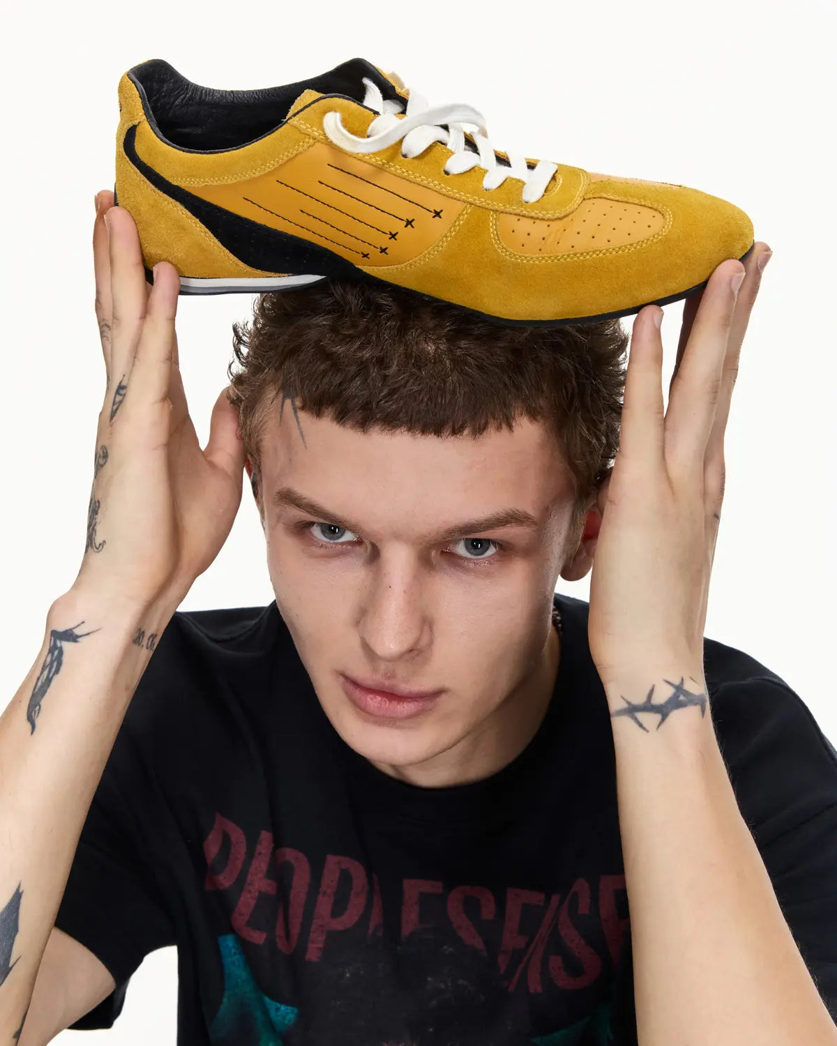 Peoplesense 07 Racer Suede Retro Trainer yellow