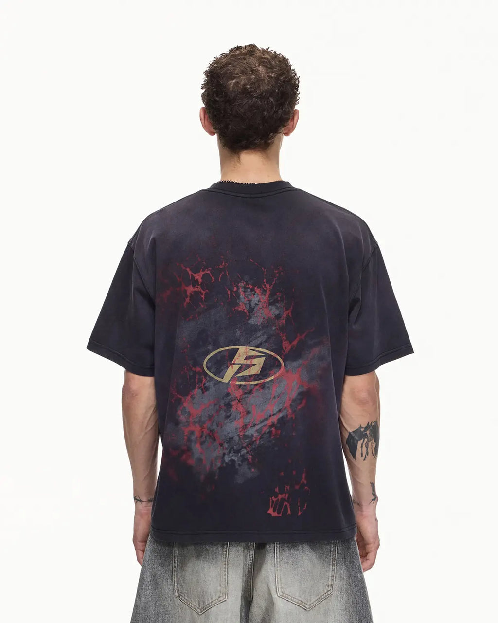 Peoplesense Red Gold Spray Whiskered Vintage Graphic Tee