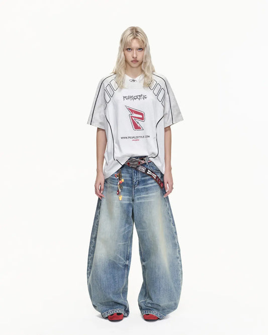 Peoplesense Vintage Curved Jeans Blue 7006