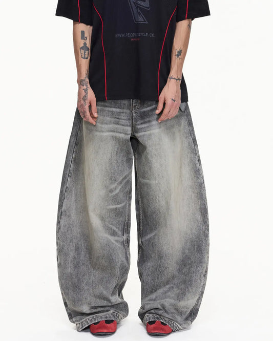 Peoplesense Vintage Curved Jeans Grey 7006