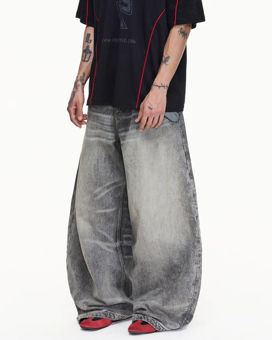 Peoplesense Vintage Curved Jeans Grey 7006