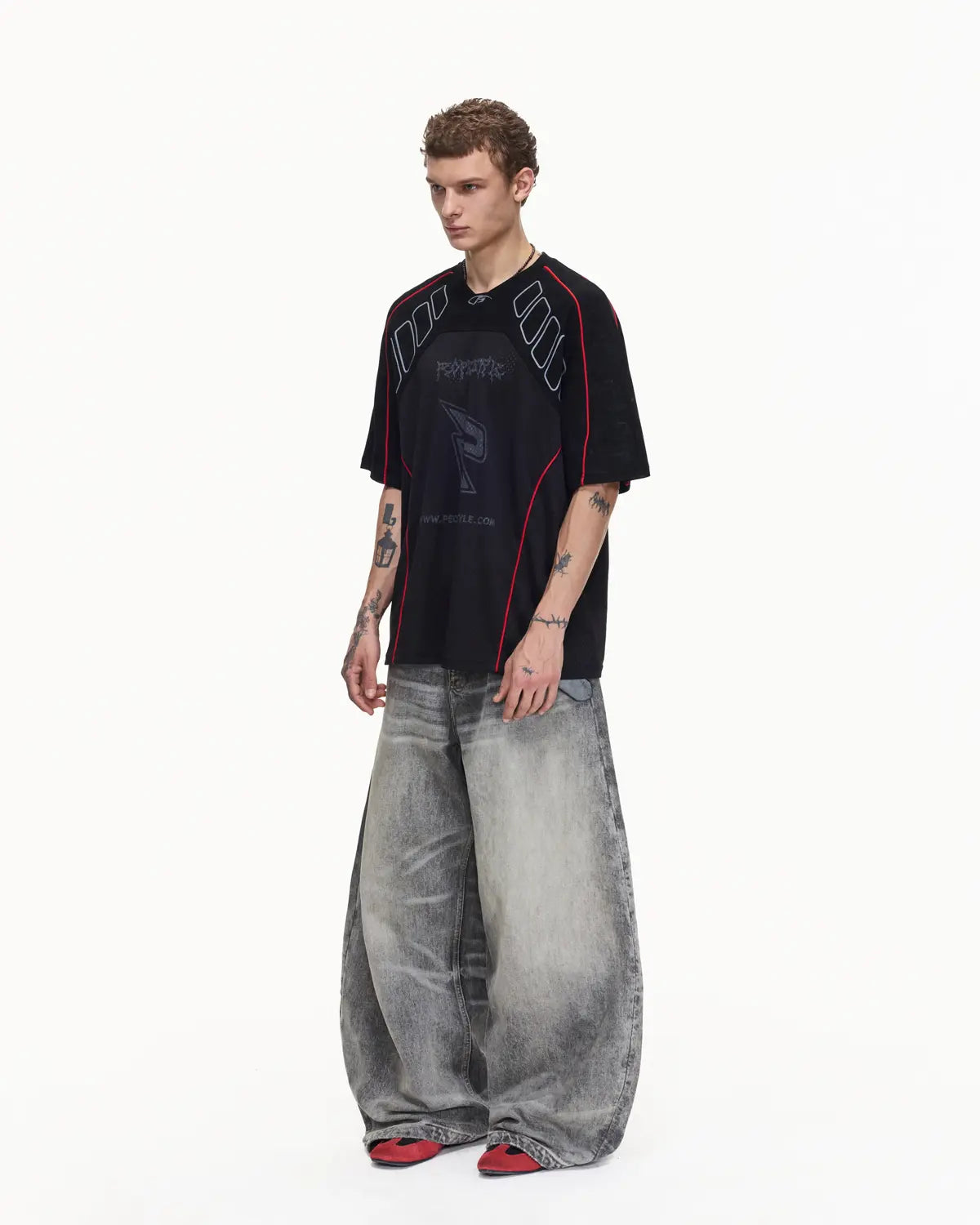 Peoplesense Vintage Curved Jeans Grey 7006