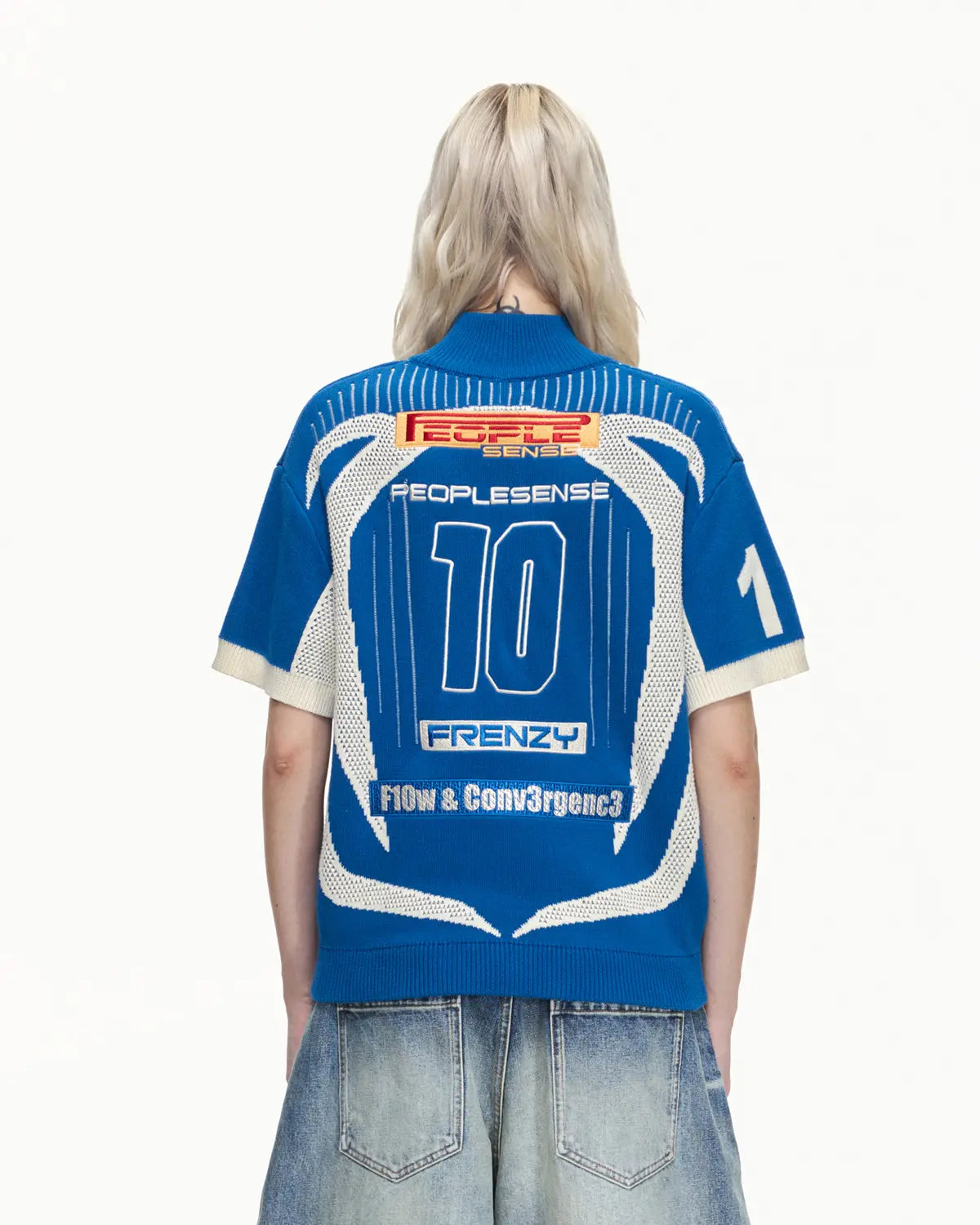 Peoplesense Knitted Zip-up Soccer Jersey Blue