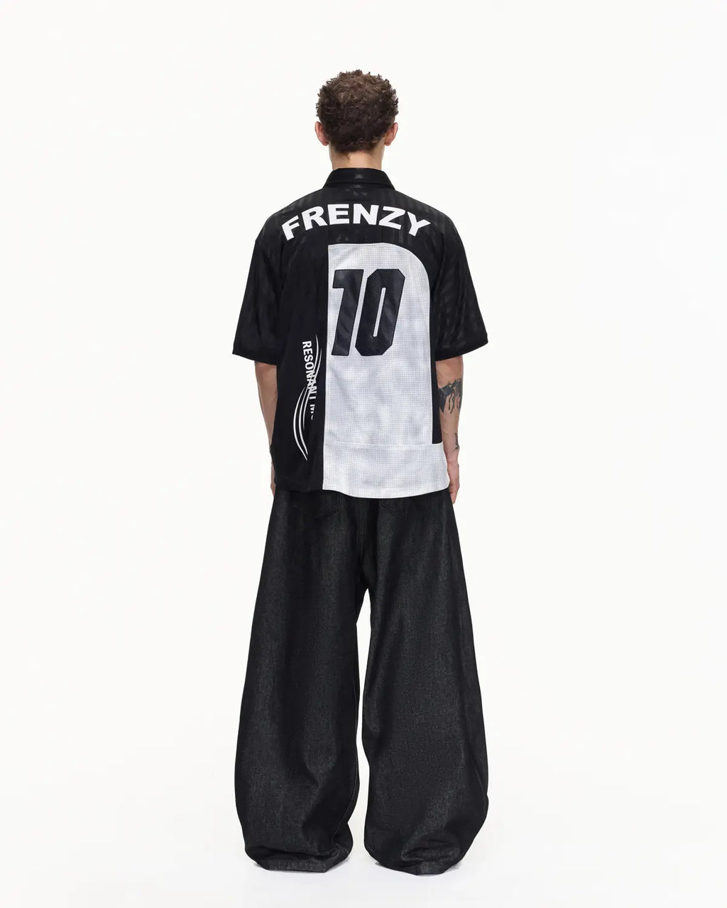 Peoplesense Black White Asymmetric Football Jersey Polo