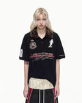 Peoplesense Detachable Fur Collar Retro Soccer Polo