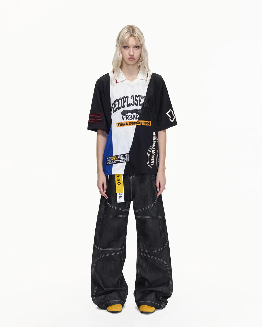 Peoplesense Panel Stitch "Flow Convergence" Football Jersey Polo
