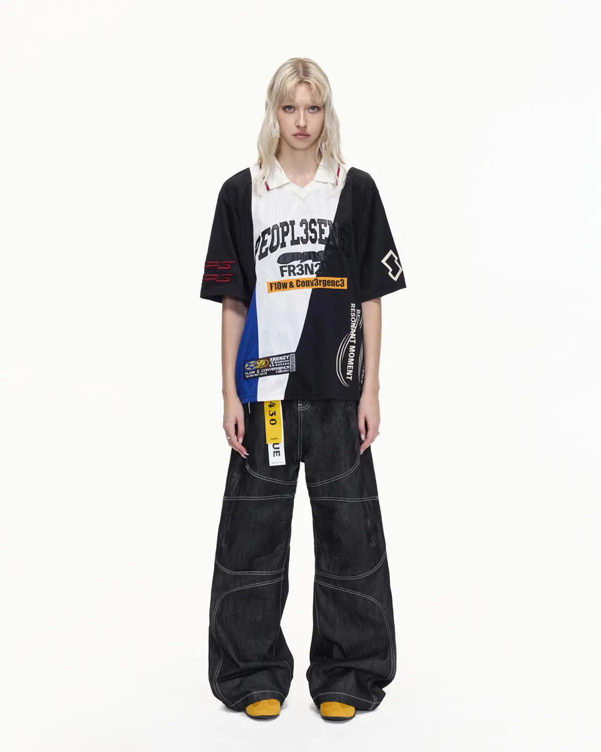 Peoplesense Panel Stitch "Flow Convergence" Football Jersey Polo