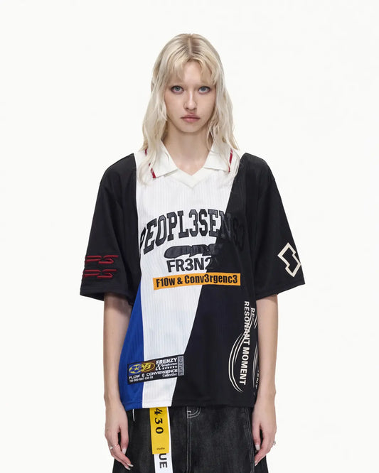 Peoplesense Panel Stitch "Flow Convergence" Football Jersey Polo