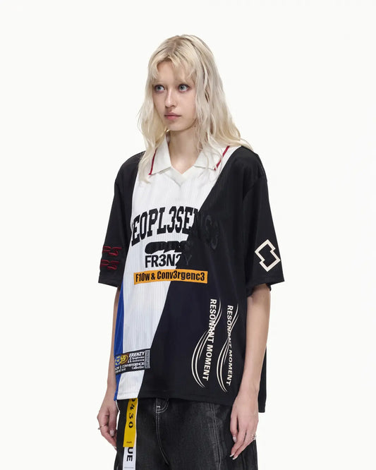 Peoplesense Panel Stitch "Flow Convergence" Football Jersey Polo