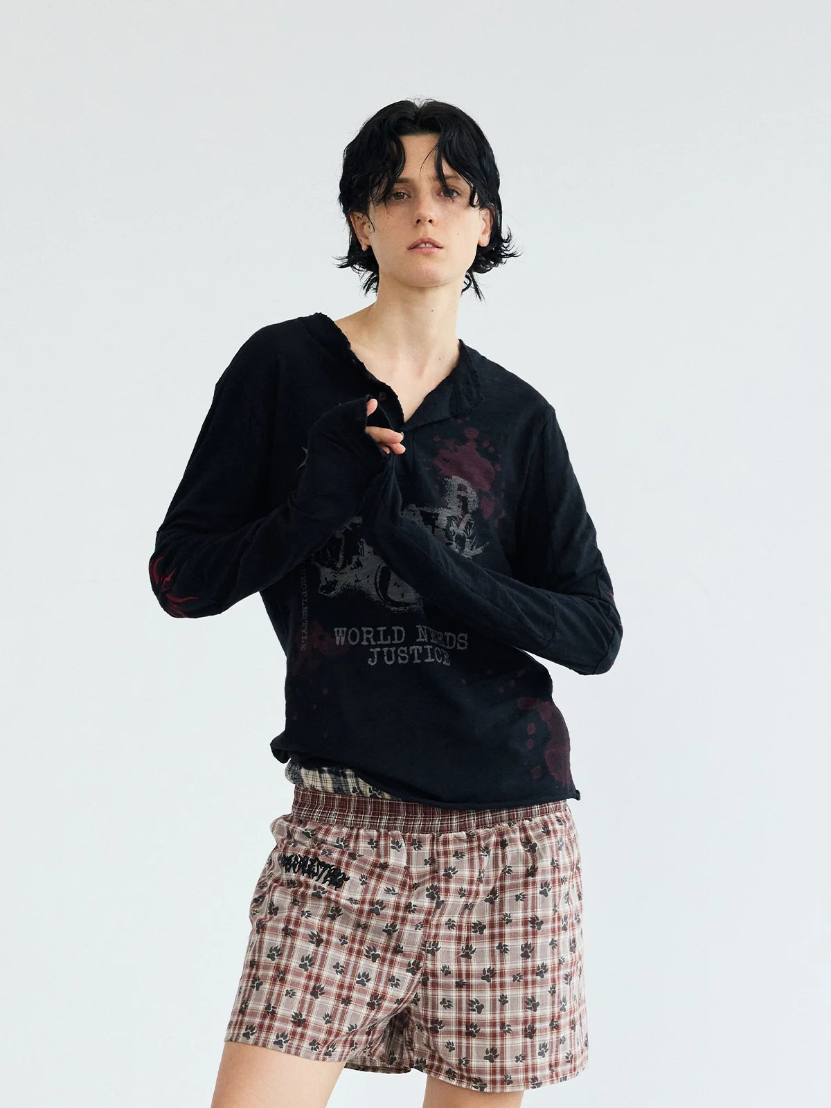 Peoplesense Embroidered Henley Sleeve T-Shirt