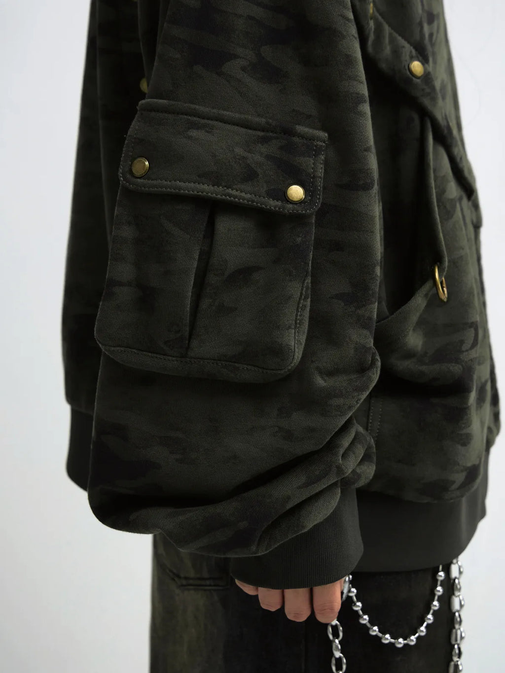 Peoplesense Camouflage Button-Down Hoodie