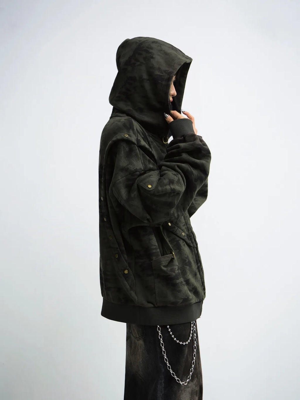Peoplesense Camouflage Button-Down Hoodie