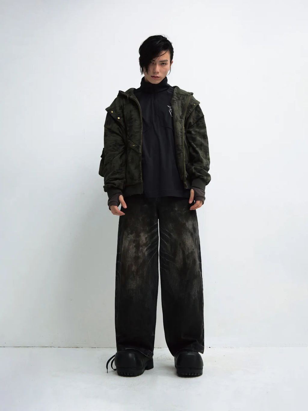 Peoplesense Camouflage Button-Down Hoodie