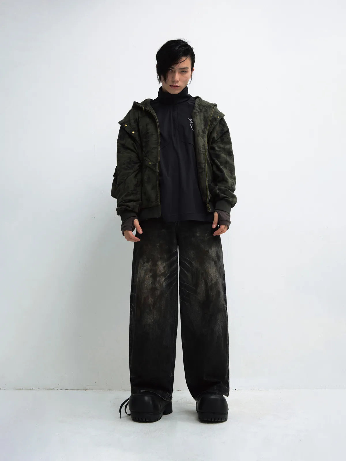 Peoplesense Camouflage Button-Down Hoodie