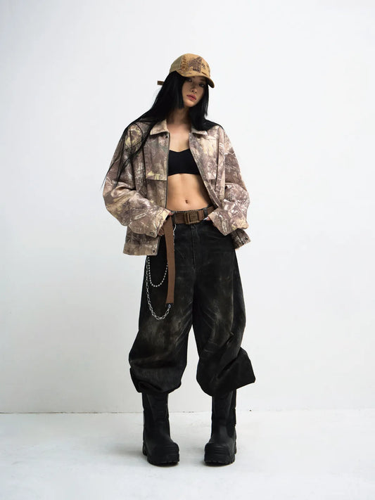 Peoplesense Camouflage Branch-Print Workwear Jacket