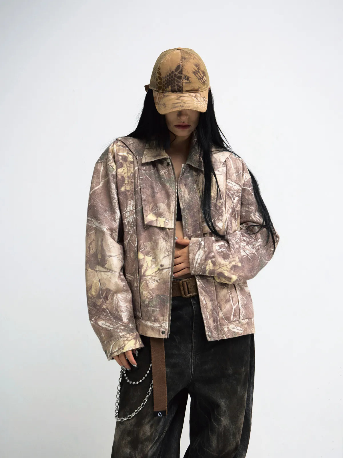 Peoplesense Camouflage Branch-Print Workwear Jacket