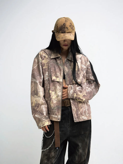 Peoplesense Camouflage Branch-Print Workwear Jacket