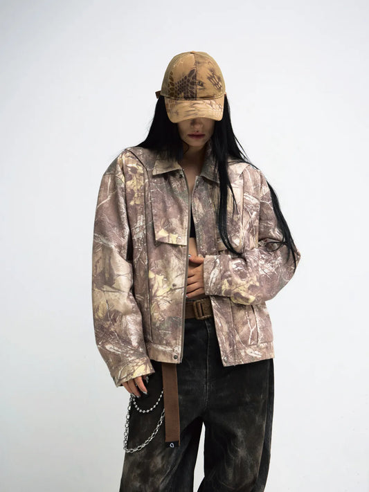 Peoplesense Camouflage Branch-Print Workwear Jacket