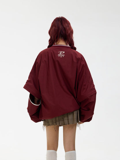 PeopleStyle Embroidered Oversized Sweatshirt