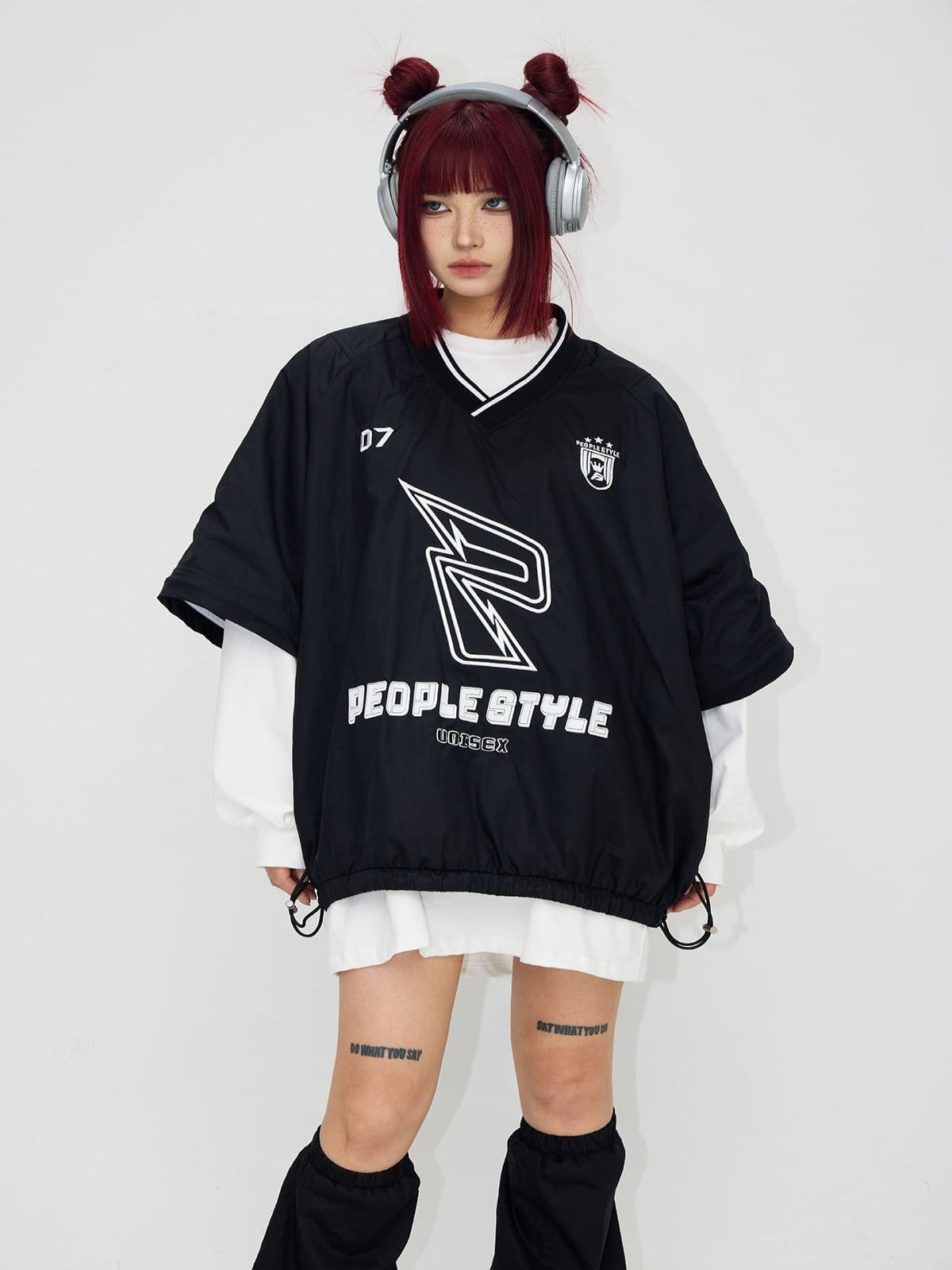 PeopleStyle Embroidered Oversized Sweatshirt