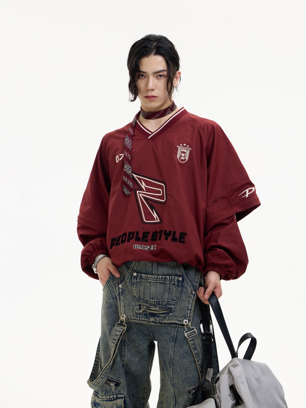 PeopleStyle Embroidered Oversized Sweatshirt
