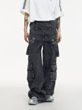 Detachable Suspender Vintage Grey Overalls
