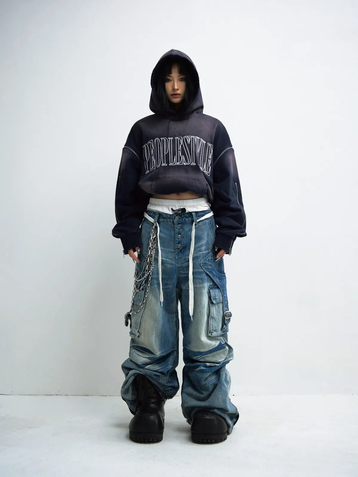 Peoplesense Detachable Embroidered Hoodie