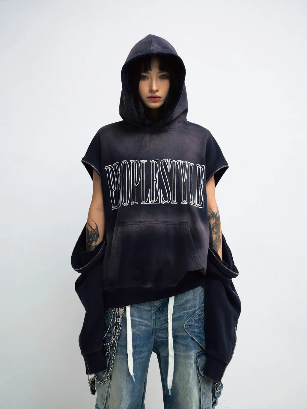 Peoplesense Detachable Embroidered Hoodie