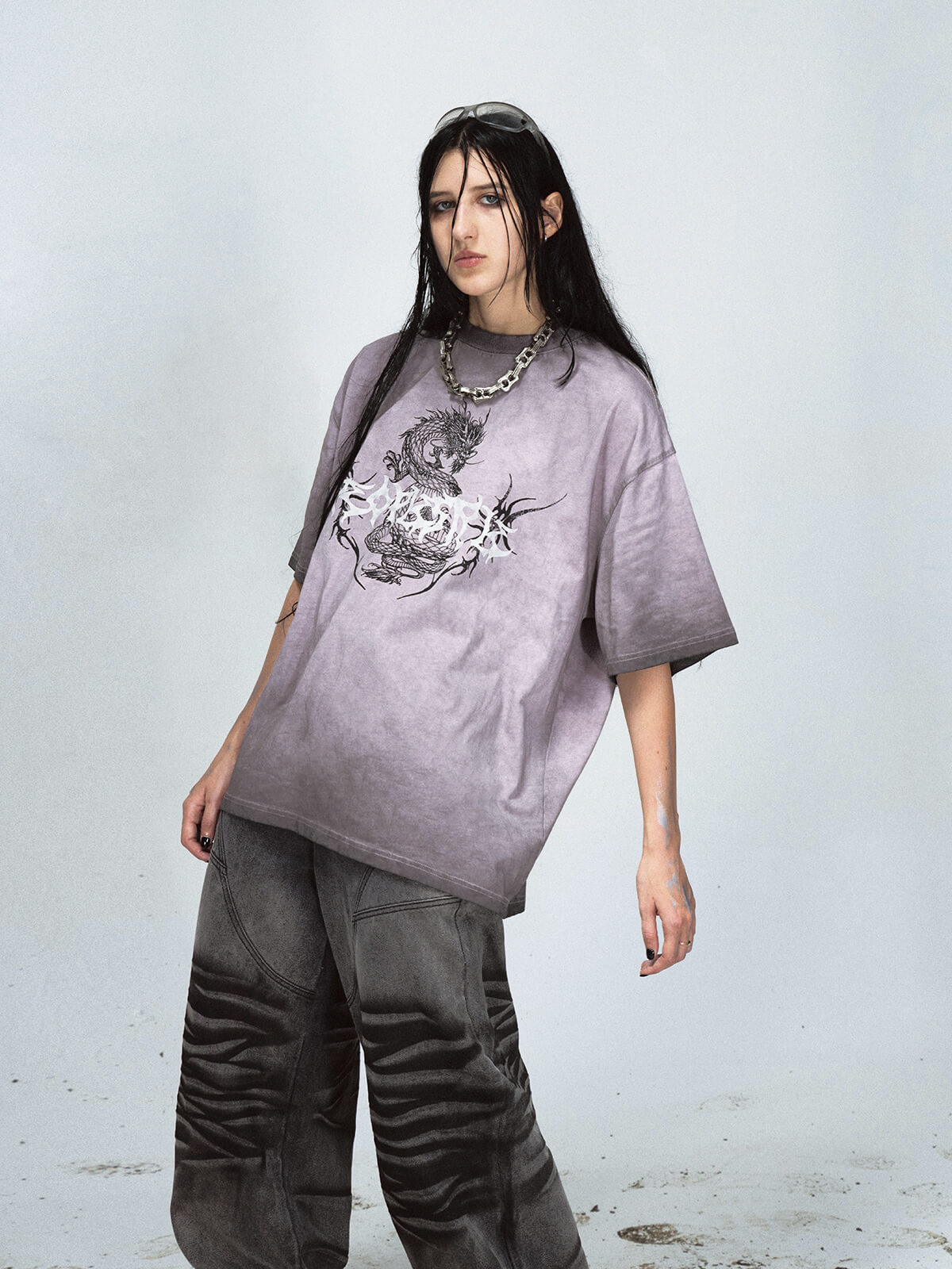 Peoplesense Dragon Print Retro T-Shirt