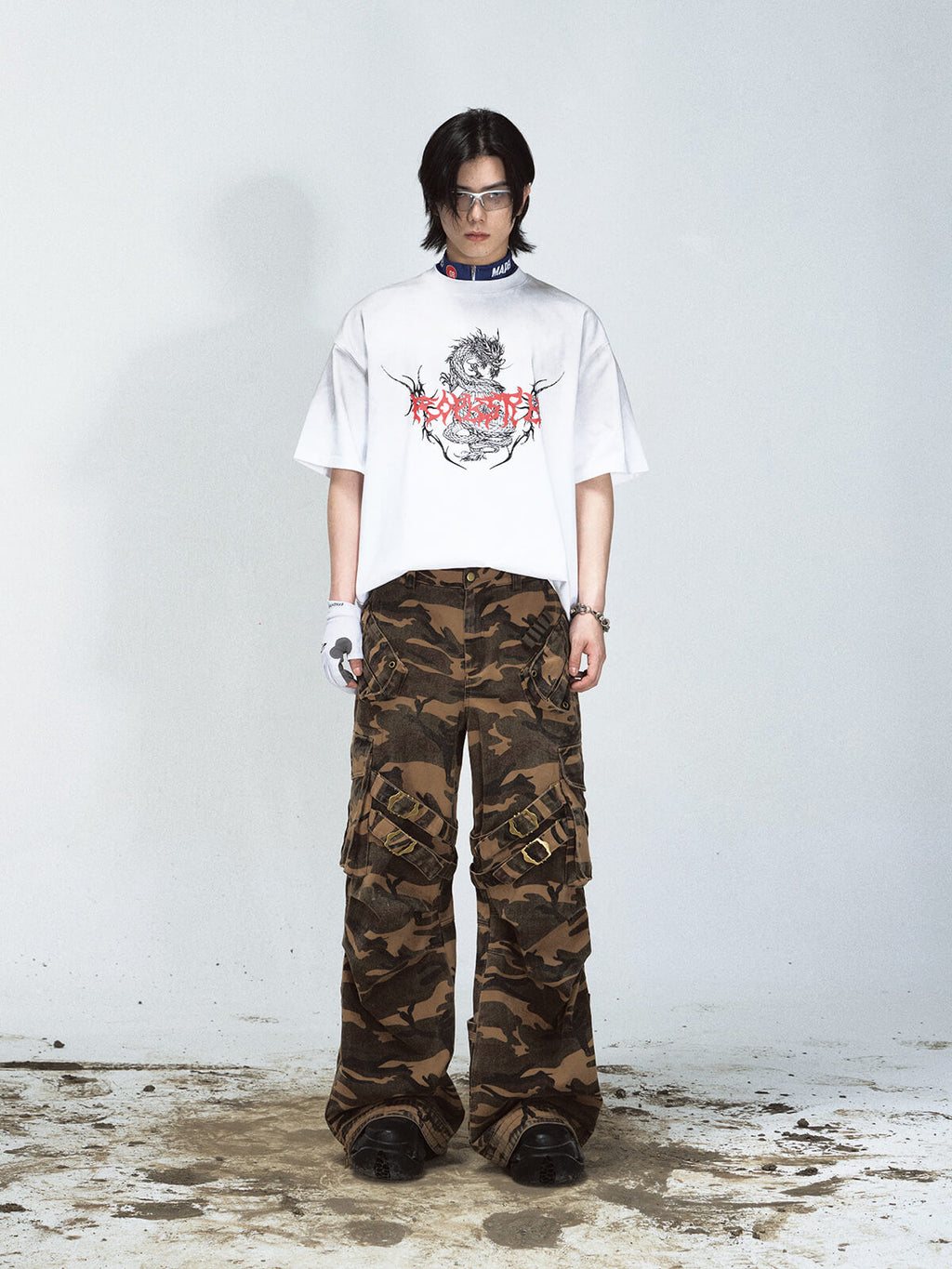 Peoplesense Dragon Print Retro T-Shirt