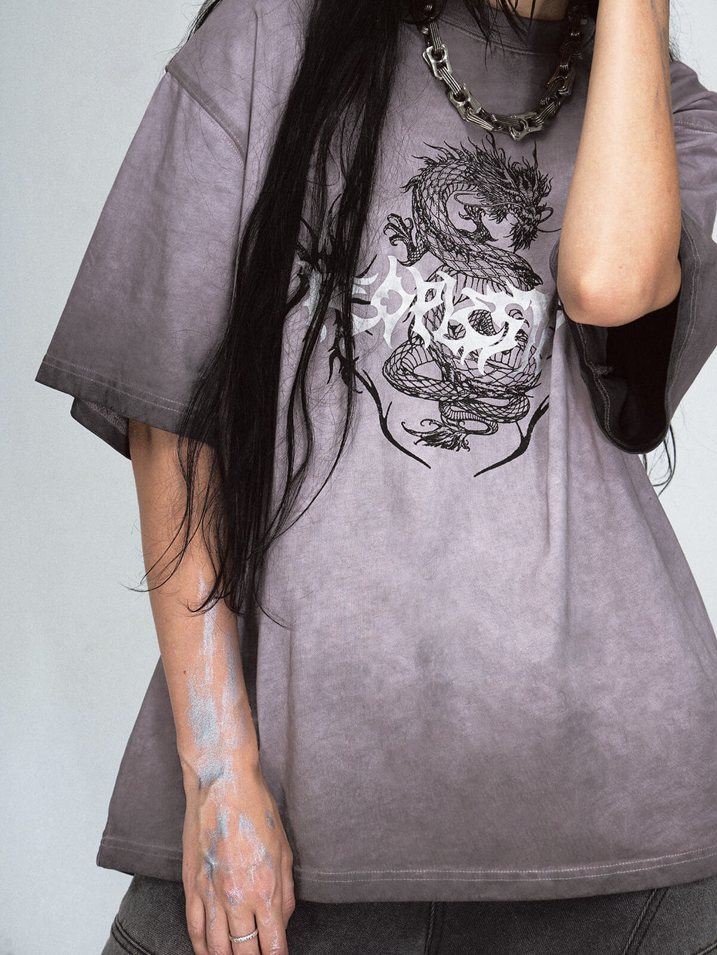 Peoplesense Dragon Print Retro T-Shirt