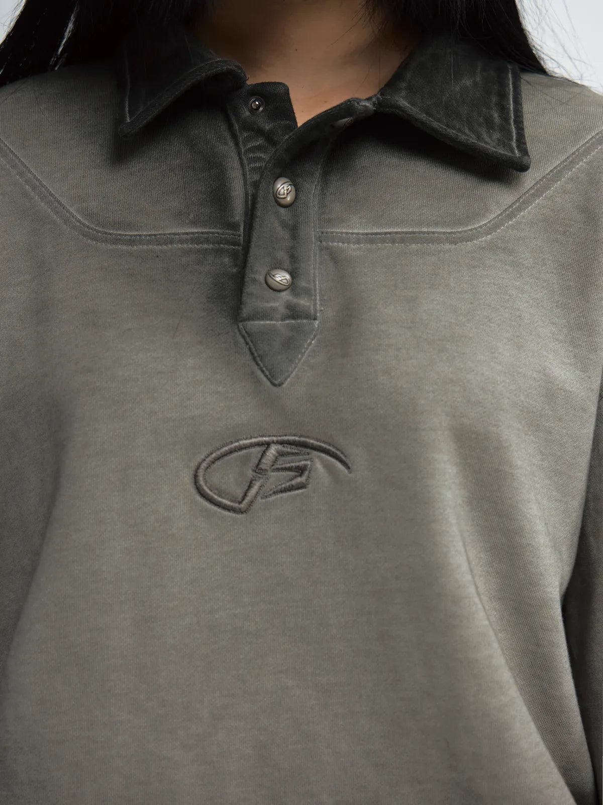 Peoplesense Dirty Dyed Distressed Washed Polo Shirt