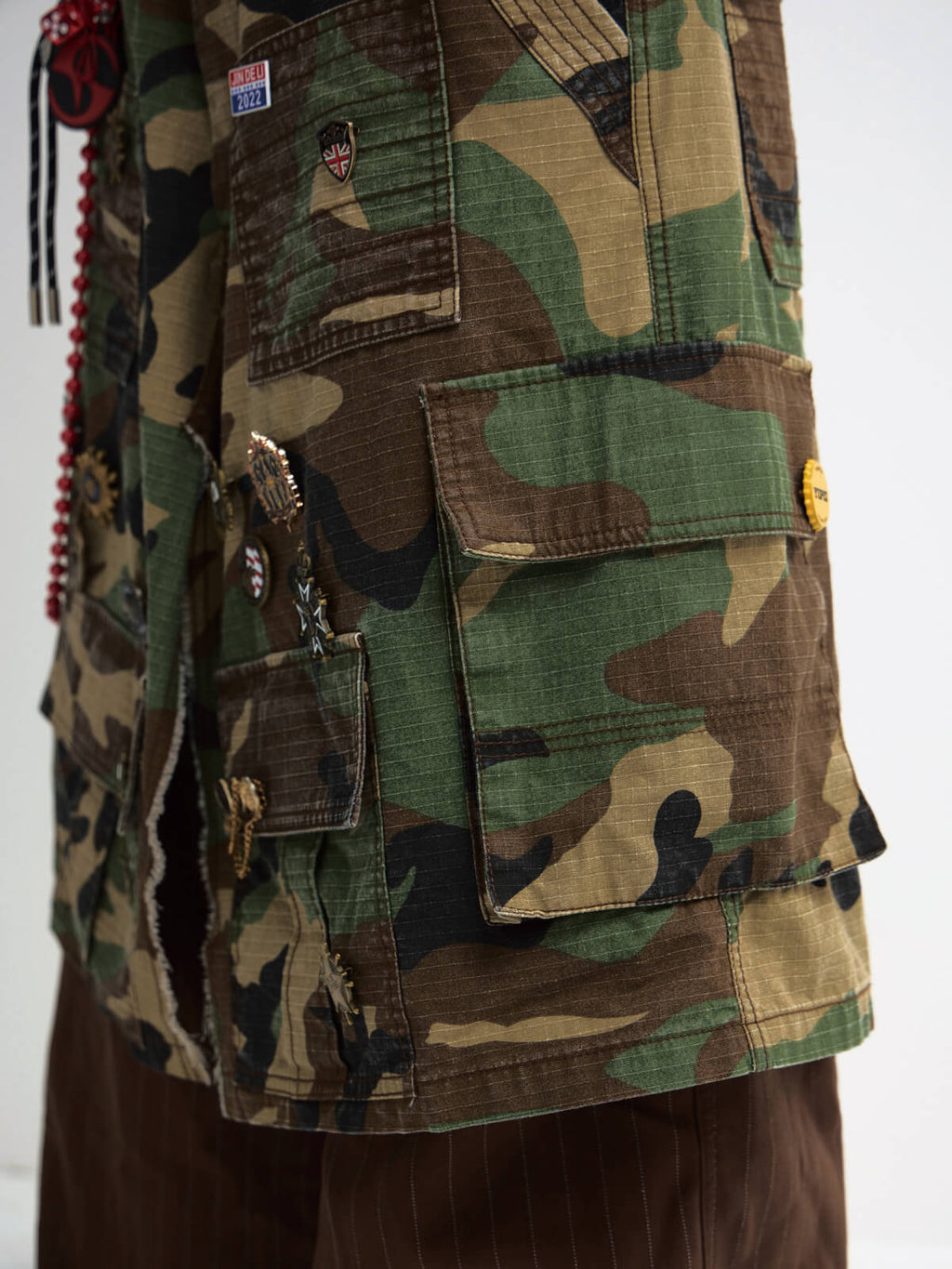 Peoplesense Fake Two Piece Camo Patchwork Cargo Pants