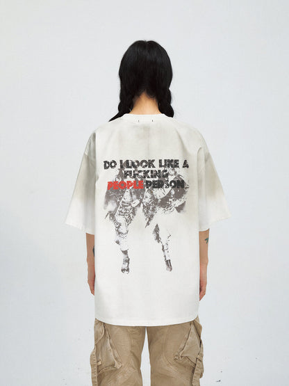 Peoplesense Gradient Print Vintage Oversized T-Shirt