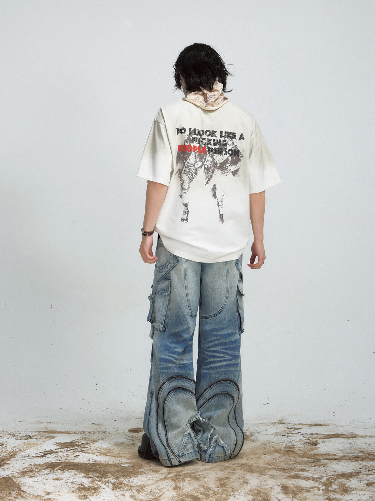Peoplesense Gradient Print Vintage Oversized T-Shirt