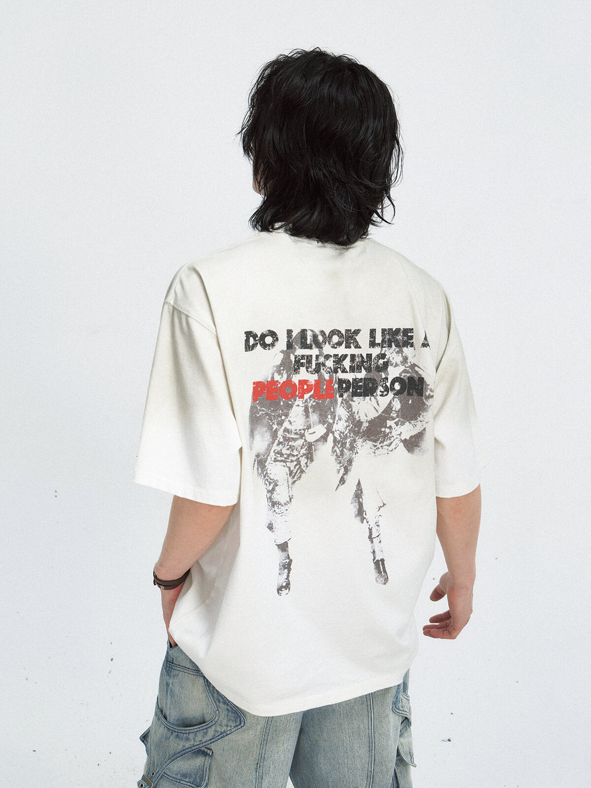 Peoplesense Gradient Print Vintage Oversized T-Shirt