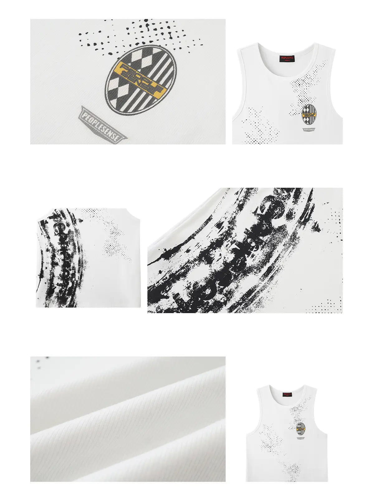 Peoplesense Marked Wheel Ribbed Tank Top