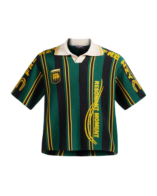 Peoplesense Thick Knit Stripe Retro Soccer Jersey