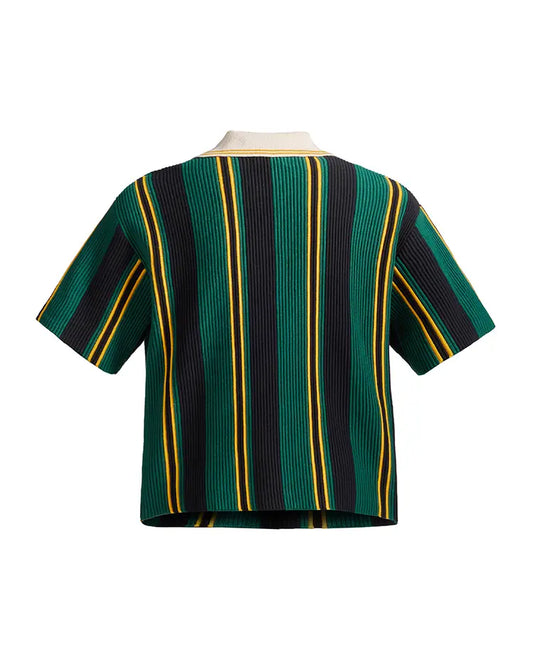 Peoplesense Thick Knit Stripe Retro Soccer Jersey