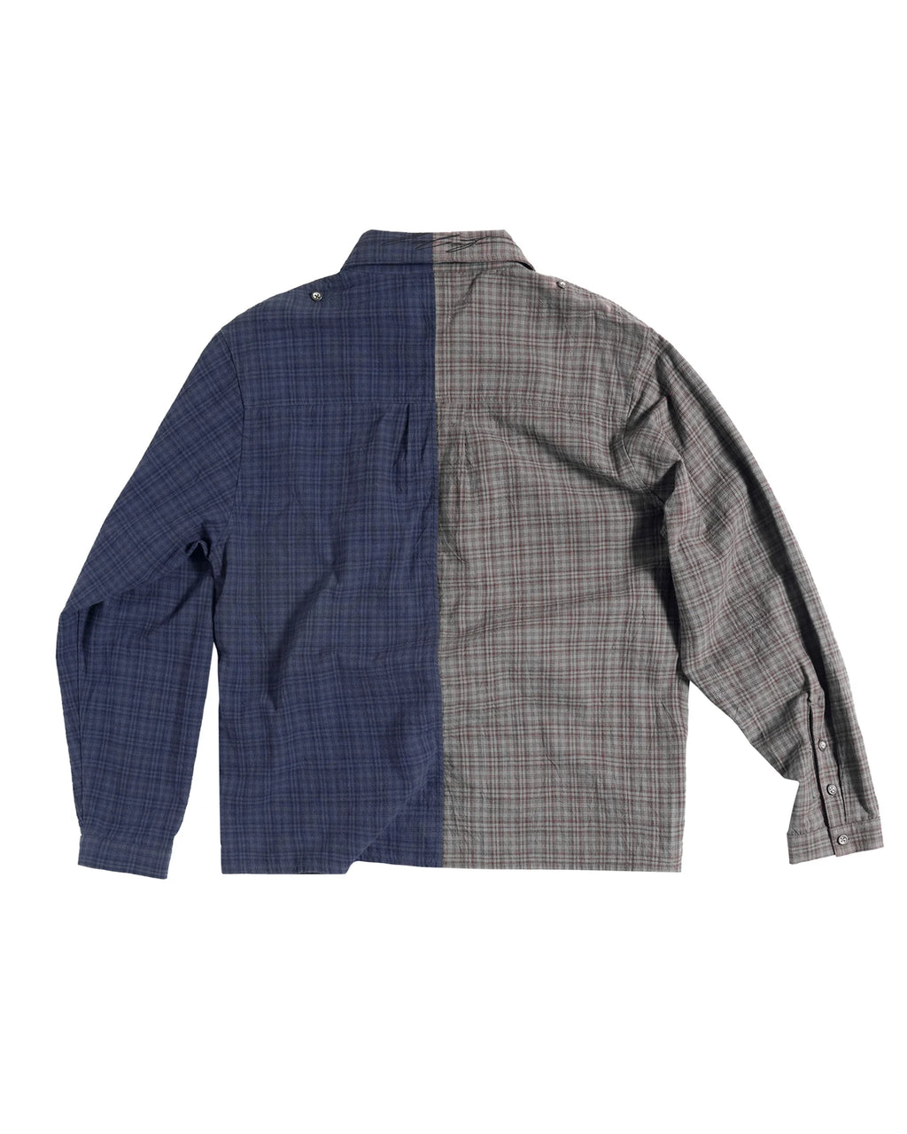 Peoplesense Two-Tone Split Plaid Shirt