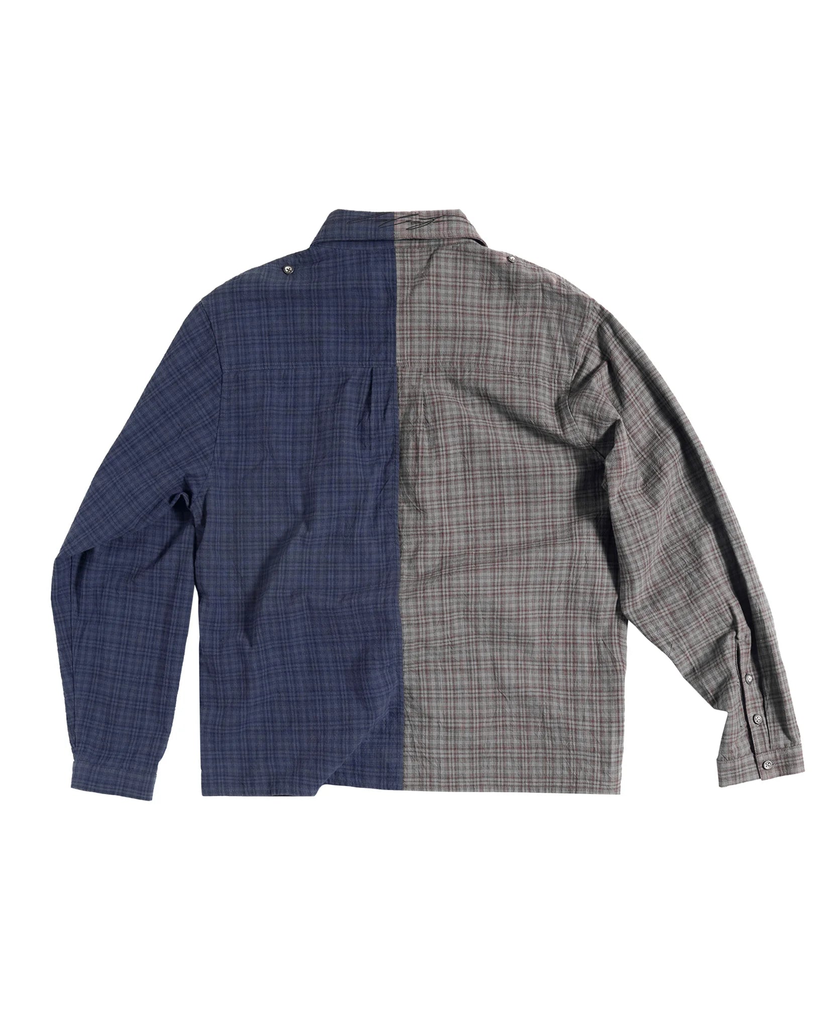 Peoplesense Two-Tone Split Plaid Shirt