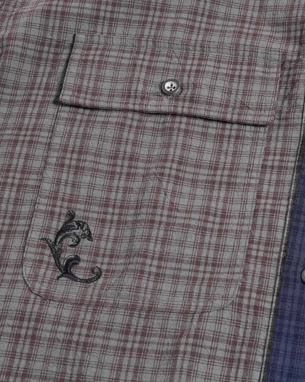 Peoplesense Two-Tone Split Plaid Shirt