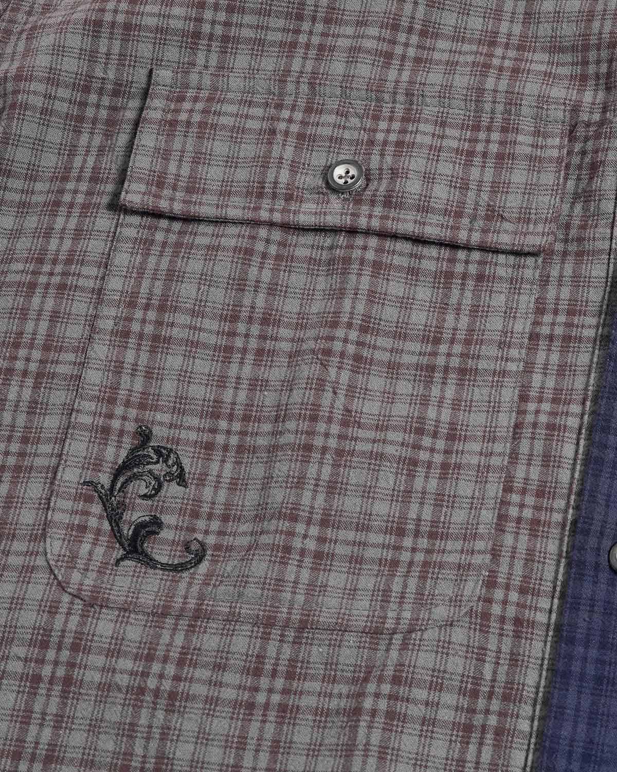 Peoplesense Two-Tone Split Plaid Shirt