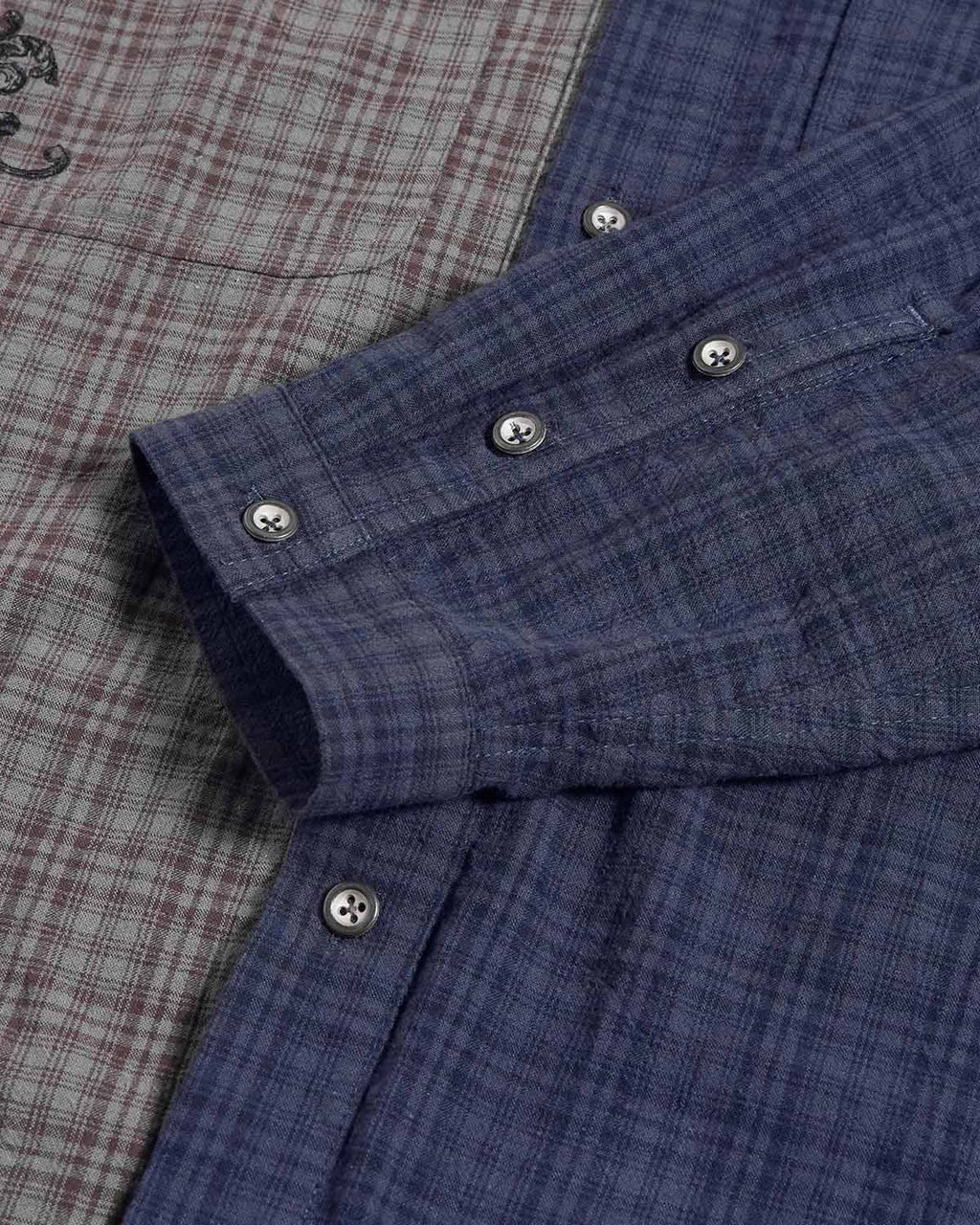 Peoplesense Two-Tone Split Plaid Shirt