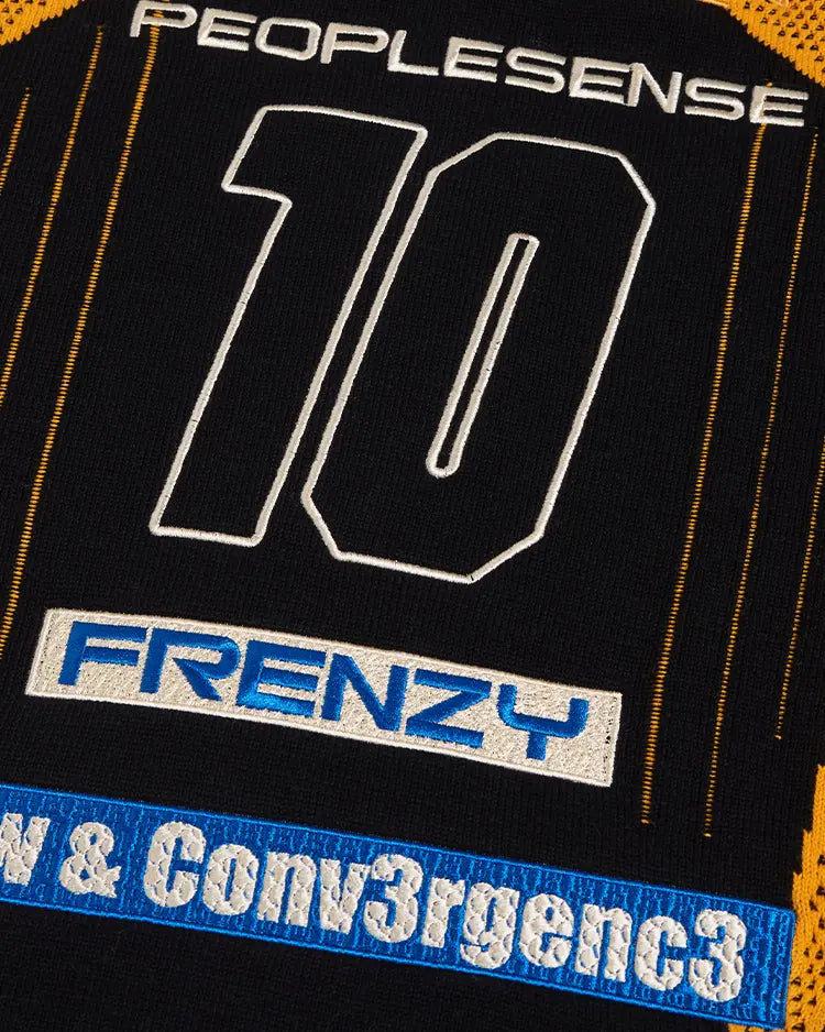 Peoplesense Knitted Zipper Soccer Jersey Black