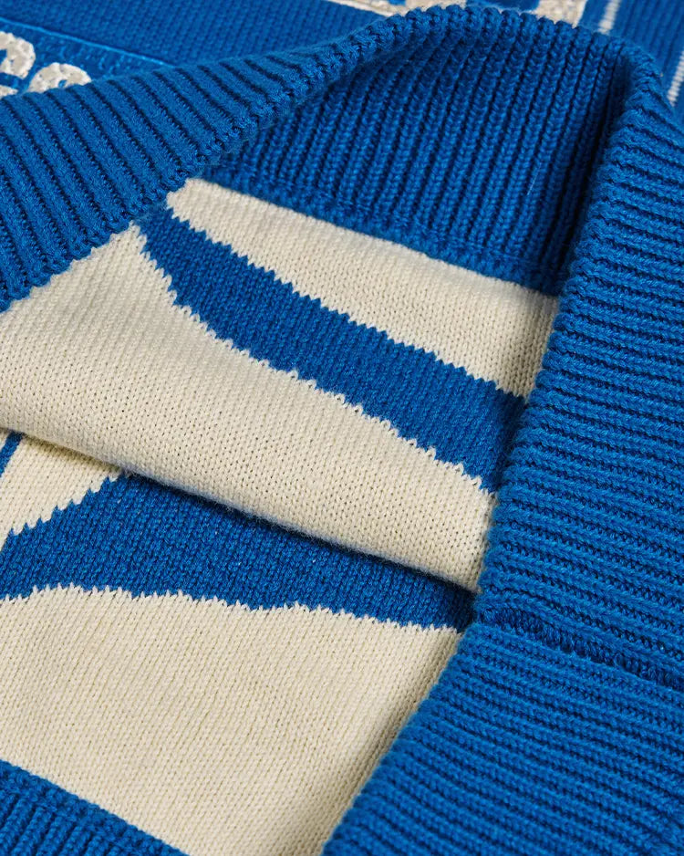 Peoplesense Knitted Zip-up Soccer Jersey Blue
