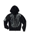 Peoplesense Baroque Print Cropped Fitted Hoodie