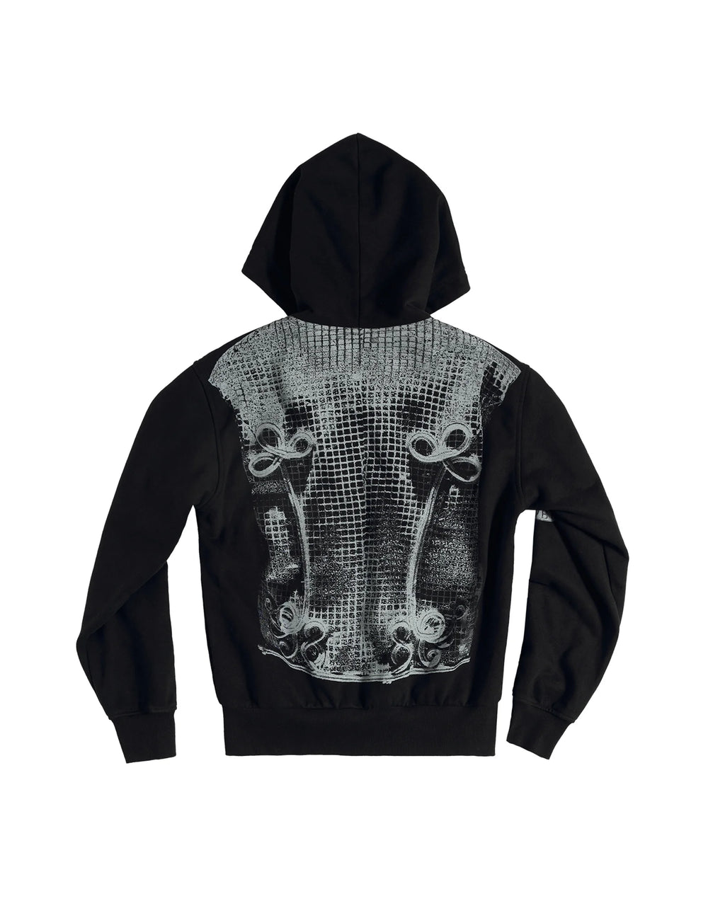 Peoplesense Baroque Print Cropped Fitted Hoodie