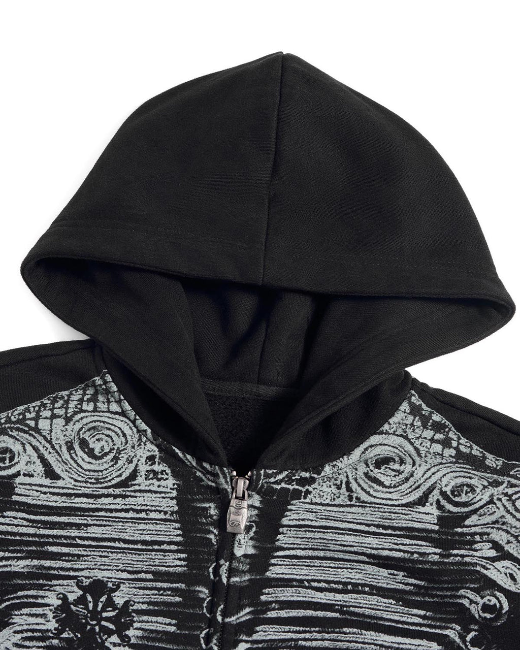 Peoplesense Baroque Print Cropped Fitted Hoodie