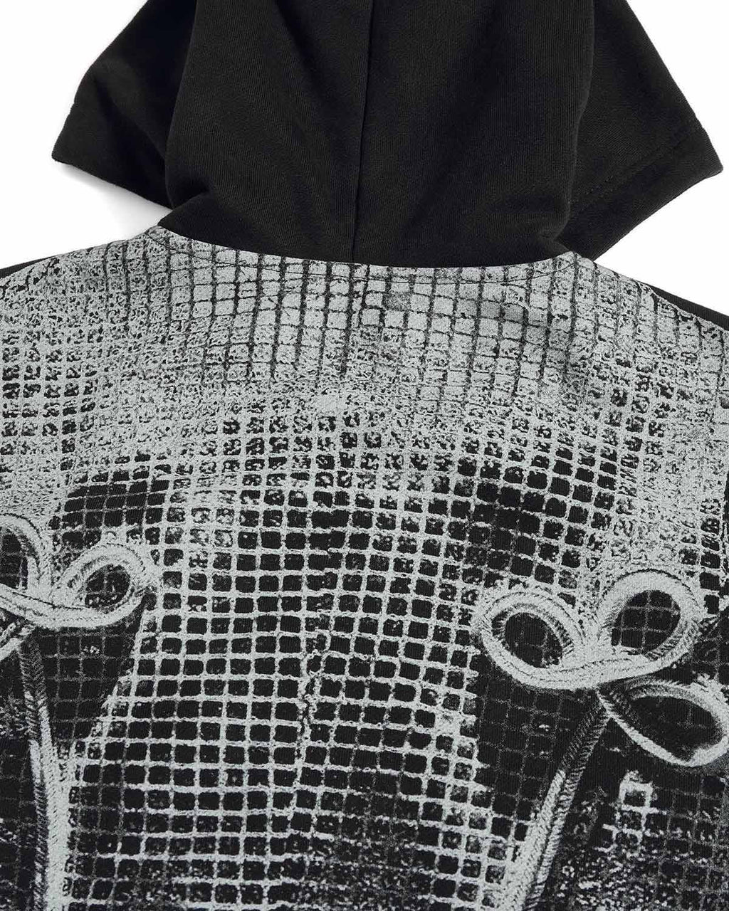 Peoplesense Baroque Print Cropped Fitted Hoodie